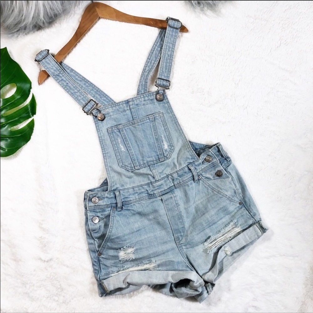 H&M Distressed Jean Overalls